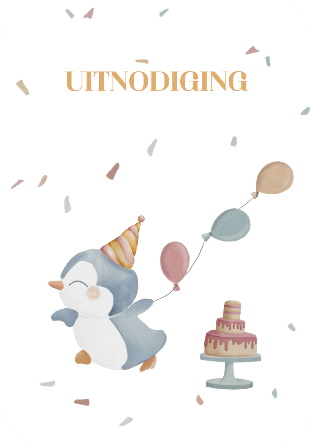 Kaart - Uitnodiging pinguin