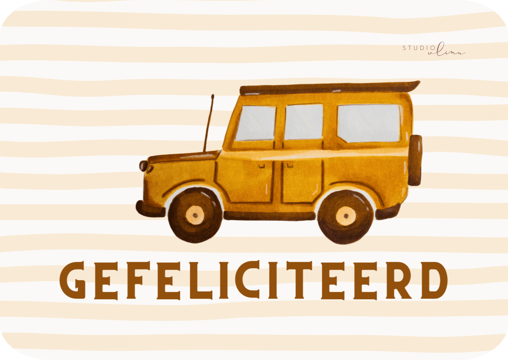 Kaart - Gefeliciteerd auto