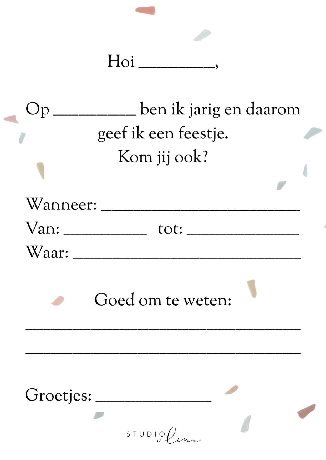 Kaart - Uitnodiging pinguin