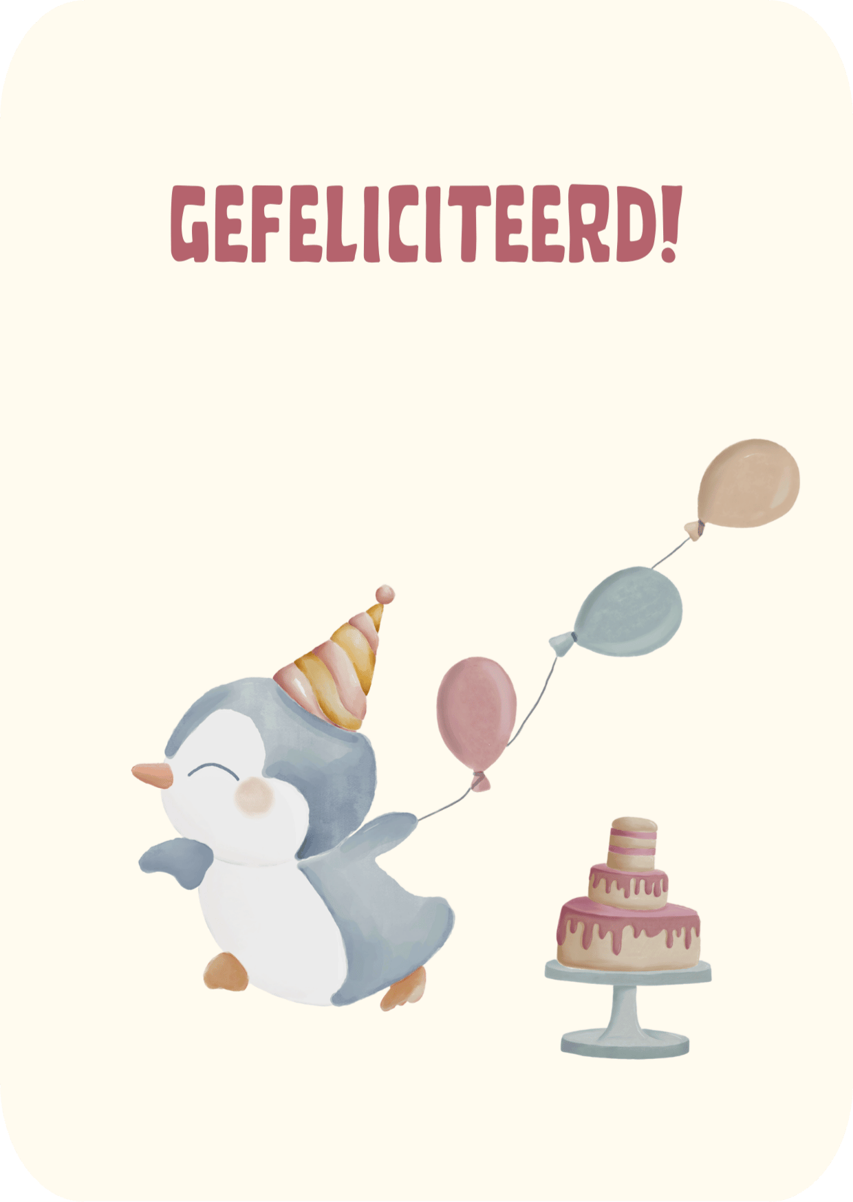 Kaart - Gefeliciteerd Pinguin