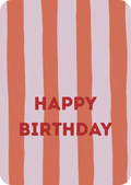 Kaart - happy birthday strepen