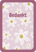 Kaart - bedankt bloemen paars