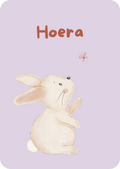 Kaart - hoera konijn