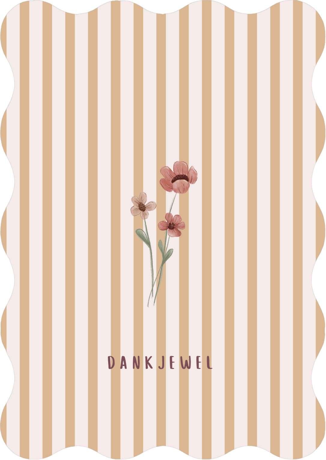 Kaart geschulpt - Dankjewel Bloemen