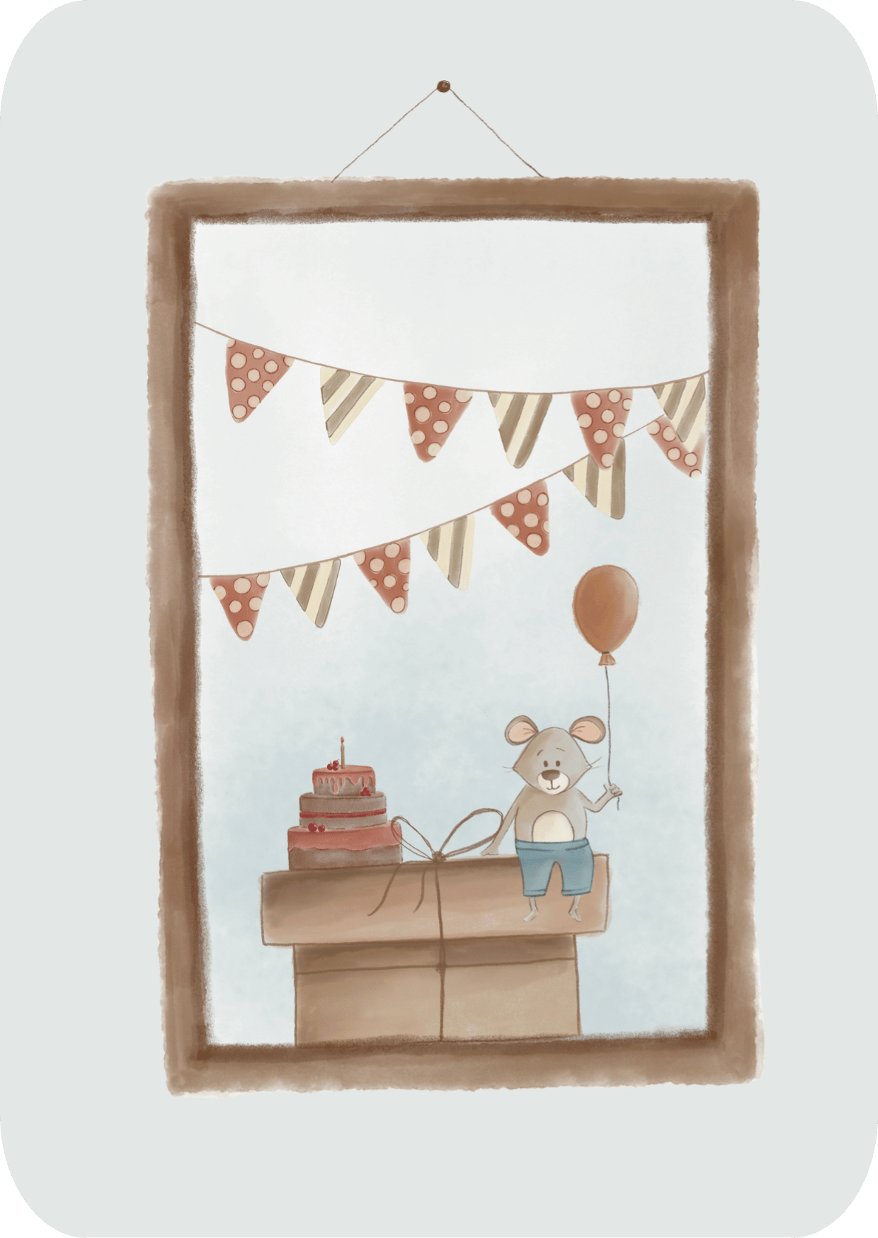 Kaart - Blanco feest muisje