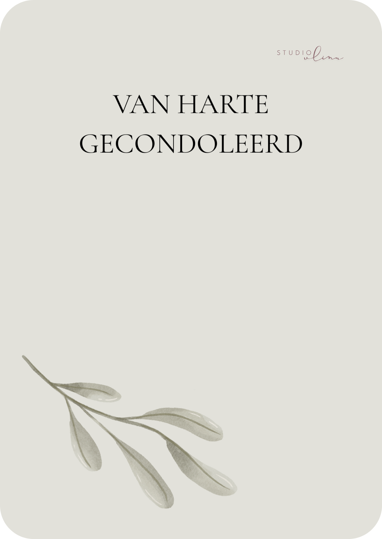 Kaart - gecondoleerd takje