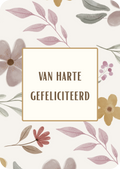 Kaart - van harte gefeliciteerd bloemen
