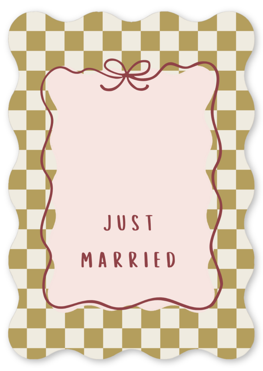 Kaart geschulpt - Just Married | Trouwkaart