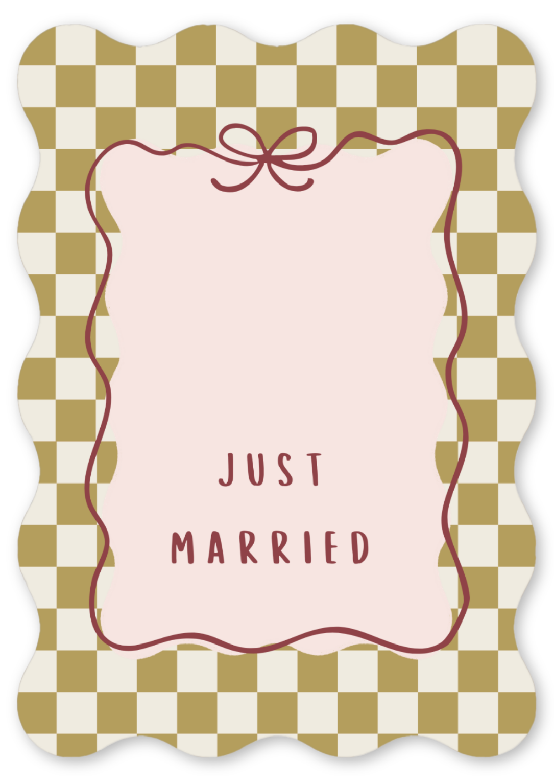 Kaart geschulpt - Just Married | Trouwkaart
