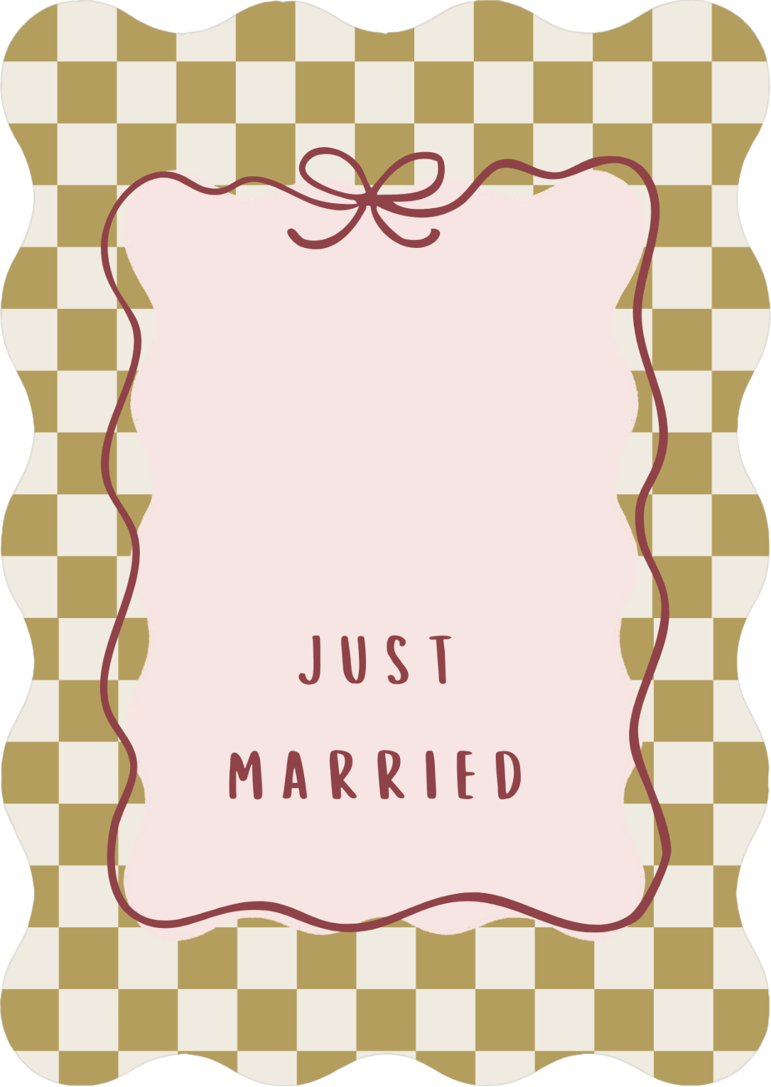 Kaart geschulpt - Just Married | Trouwkaart