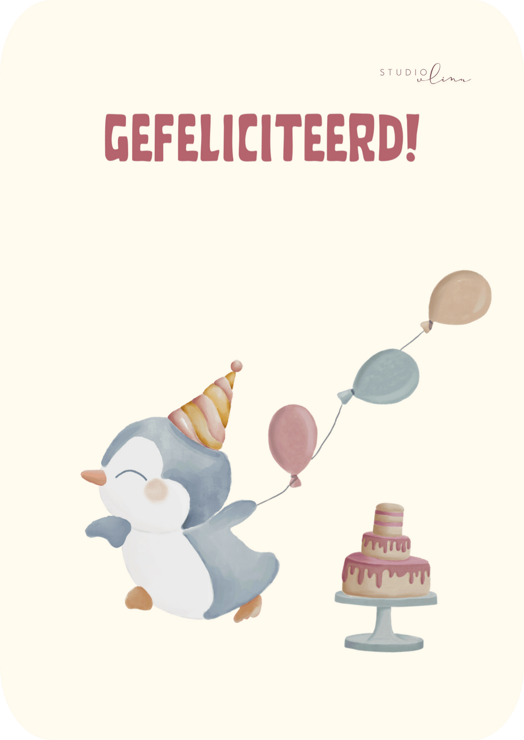 Kaart - Gefeliciteerd Pinguin