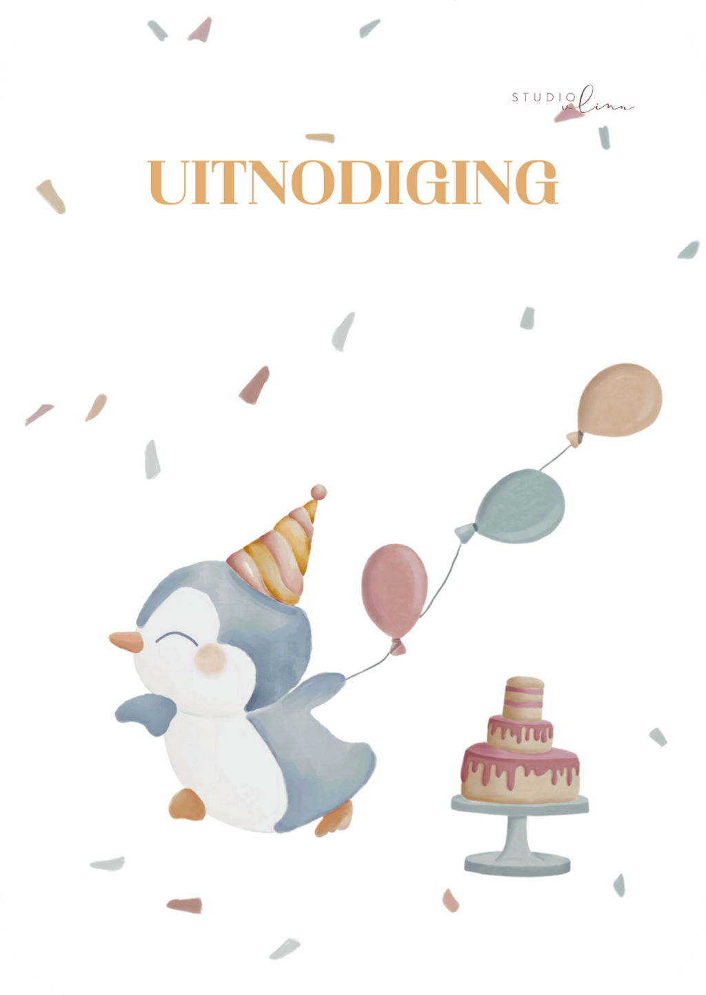 Kaart - Uitnodiging pinguin