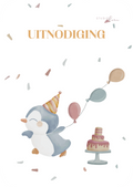 Kaart - Uitnodiging pinguin