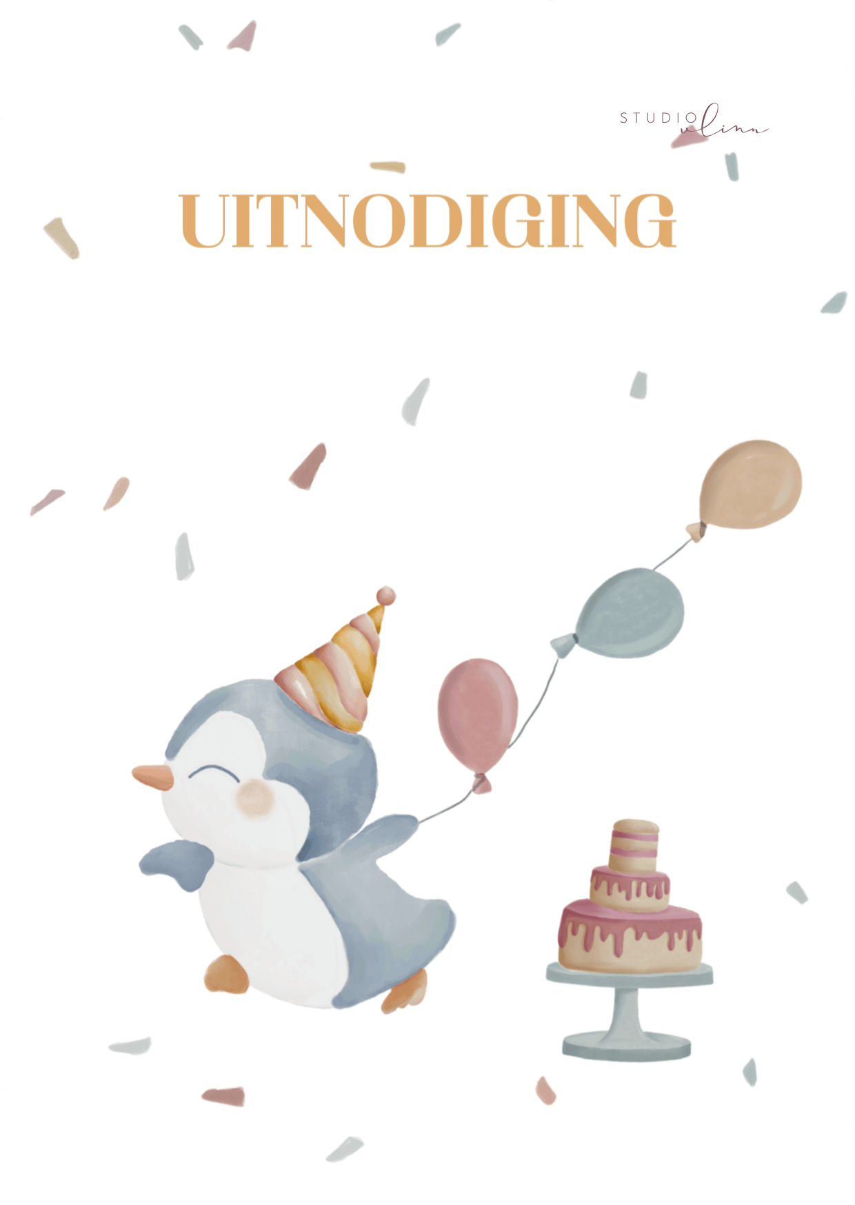 Kaart - Uitnodiging pinguin