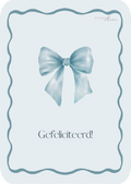 Kaart - Gefeliciteerd blauwe strik