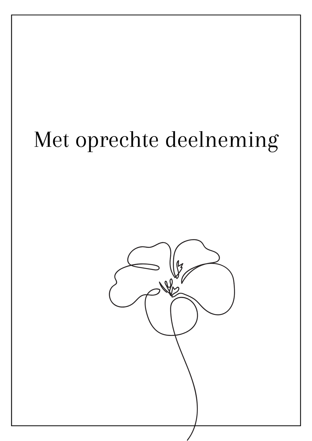 Kaart - Met oprechte deelneming