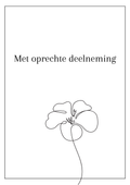 Kaart - Met oprechte deelneming