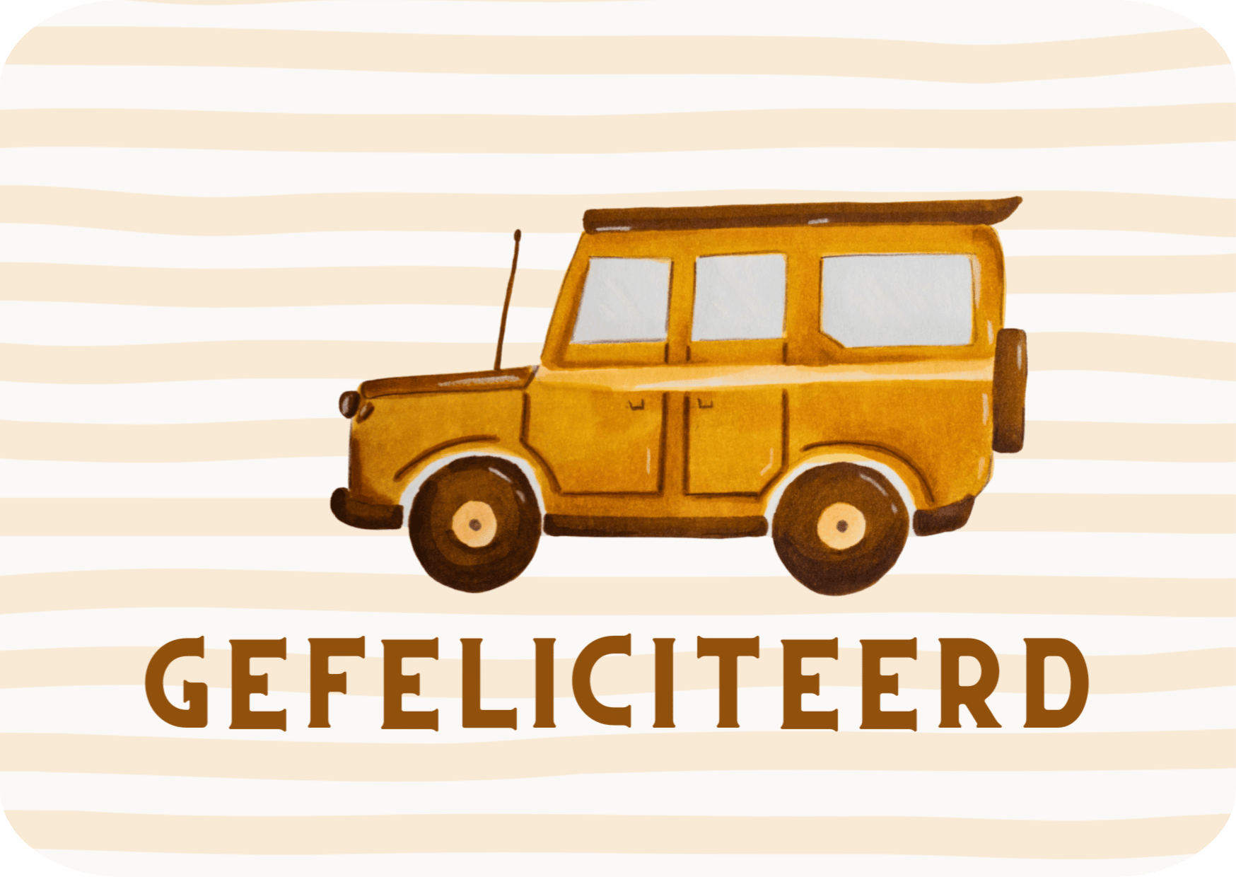 Kaart - Gefeliciteerd auto