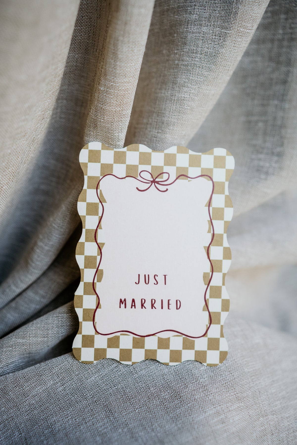 Kaart geschulpt - Just Married | Trouwkaart