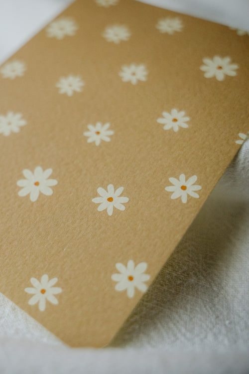 Kaart - Blanco Bloemen geel