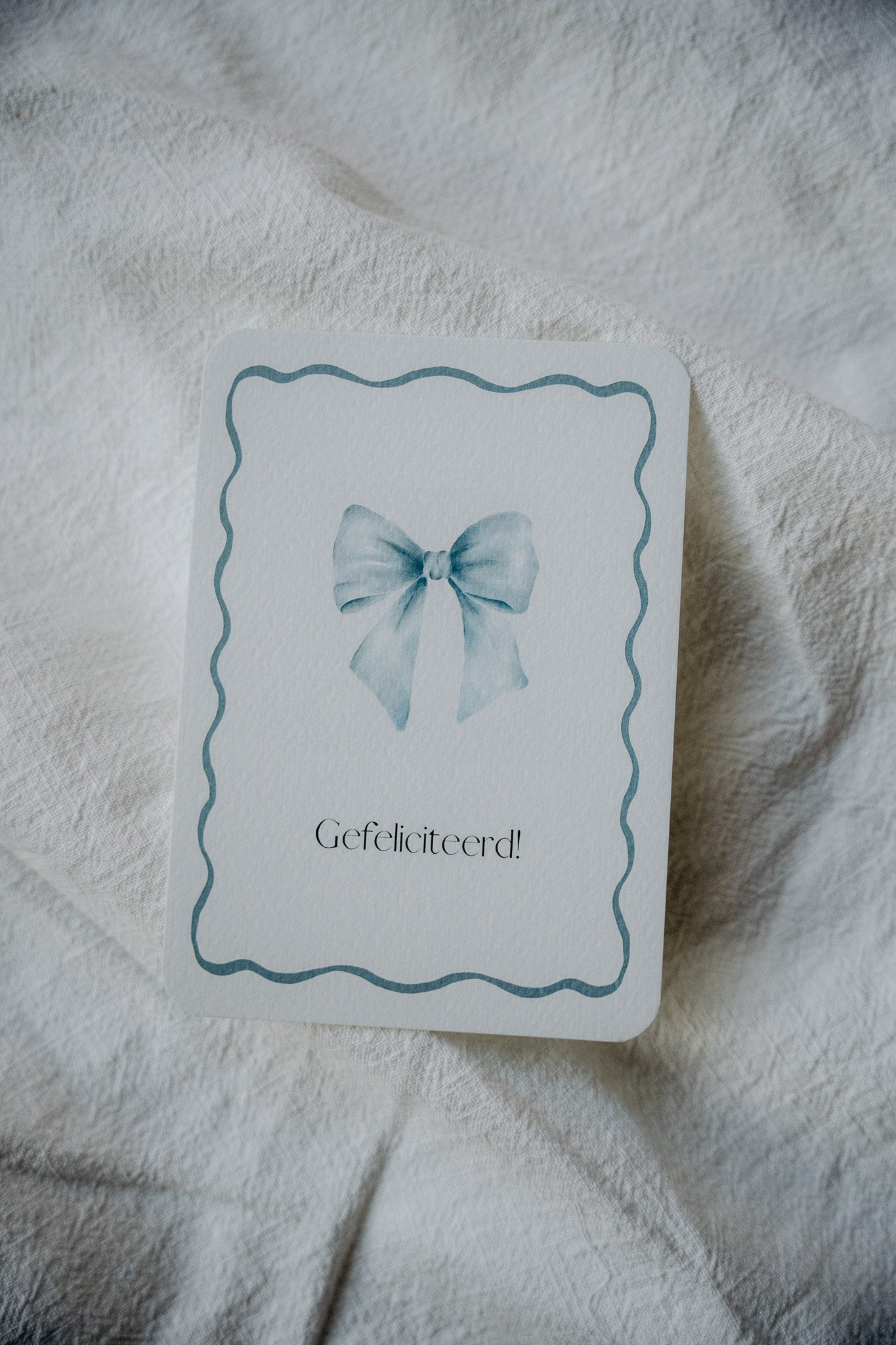 Kaart - Gefeliciteerd blauwe strik